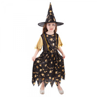 Dětský kostým čarodějnice zlatá velikost M šaty na karneval