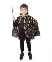 Dětský čarodějnický plášť černý s potiskem