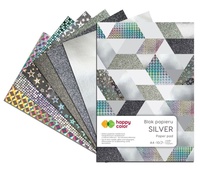 Blok dekoračních papírů Silver A4 10ls 150-230g/m2 Happy Color