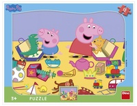 Dino Deskové Puzzle Peppa Pig si hraje Tvary 12 dílků