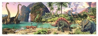 Dino Panoramatické Puzzle Dinosauři u jezera 150 dílků