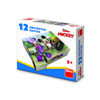 MICKEY A MINNIE 12 Dřevěné licenční kostky