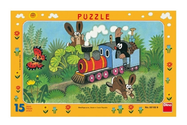 Dino Deskové puzzle Krtek a lokomotiva 15 dílků