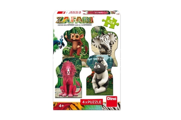 Dino Puzzle Zafari Zoomba a kamarádi 4x54 dílků