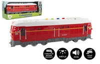 Lokomotiva Vlak červená plastová 34cm se zvukem a světlem