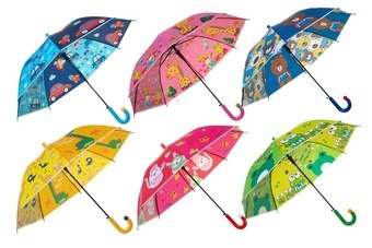 Deštník dětský vystřelovací různé druhy kov/plast 66cm