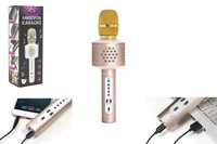 Mikrofon karaoke Bluetooth zlatý s USB kabelem