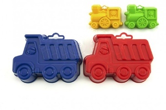 Formičky Bábovky plast nákladní auto nebo lokomotiva 13cm různé barvy