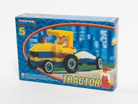 Stavebnice Cheva 5 Traktor s vlekem 84 kostek
