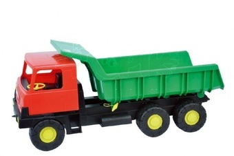 Auto nákladní korba zelená kabina červená plast 75cm