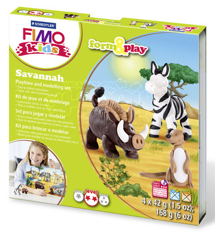 Sada Fimo kids Form & Play Zvířátka ze Savany