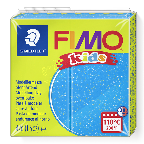 Modelovací hmota Fimo kids 42g modrá se třyptkami