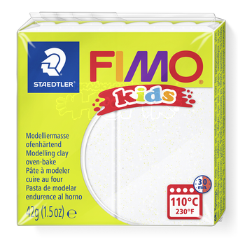 Modelovací hmota Fimo kids 42g bílá se třpytkami