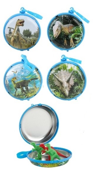 Peněženka na klíče dinosaurus kov/plast 8cm různé druhy