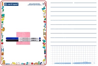 Centropen Oboustranně stíratelná tabulka 7769 linka/čtvereček A4