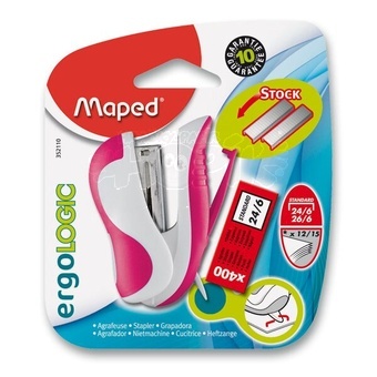 Sešívačka Maped Ergologic Mini 24/6 12-15 listů.sponky mix barev