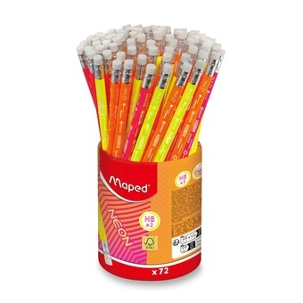 Tužka trojhranná Maped Neon s pryží HB (Bal.72 ks)