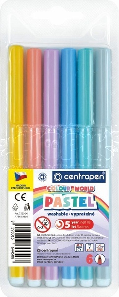 Centropen Fixy Popisovače trojhrané pastel 6ks