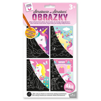 Kreativní sada škrabací obrázky Jednorožec
