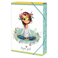 Argus Školní Box na sešity s klopou Yoga Girl A4