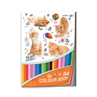 Argus Blok tvrdých barevných papírů 24ks Kočky Cats A4