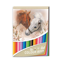 Argus Blok tvrdých barevných papírů 24ks 14barev Horses A4