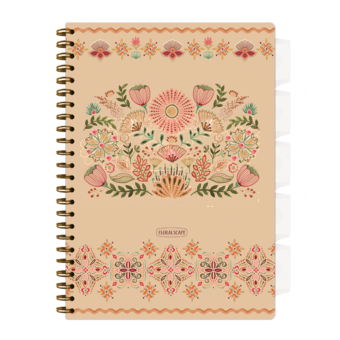 Spirálový sešit A4 s pořadačem Floral scape