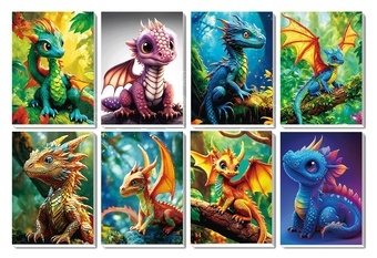 Trhací zápisník s magnetem Draci 3D efekt