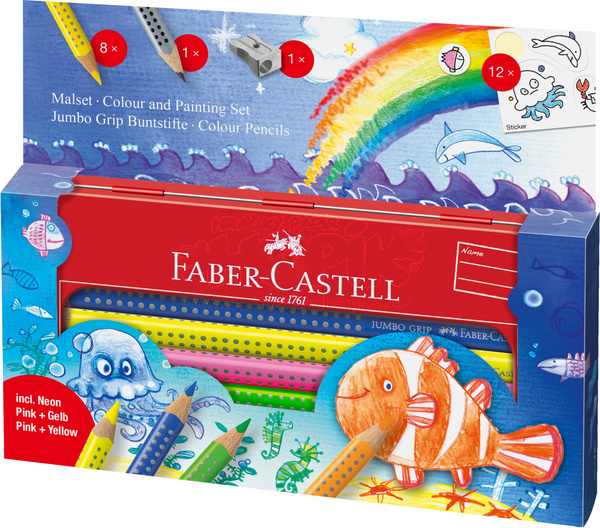 Faber Castell Pastelky Jumbo GRIP Mořský svět v dárkové krabičce