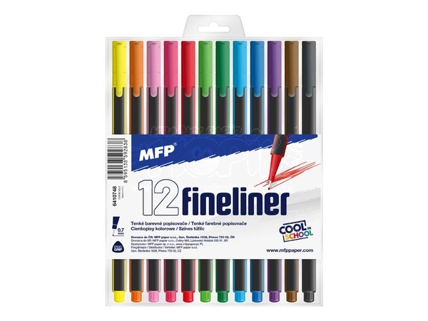 Popisovače MFP Fineliner trojhranné 12 barev