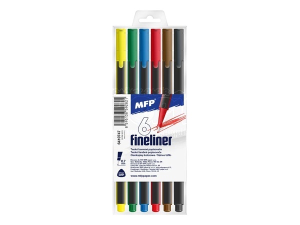 Popisovače MFP Fineliner trojhranné 6 barev