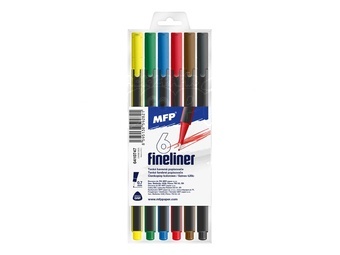 Popisovače MFP Fineliner trojhranné 6 barev