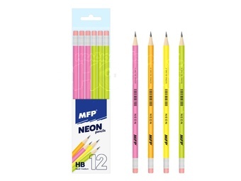 MFP Tužka s pryží Neon HB č. 2 různé barvy