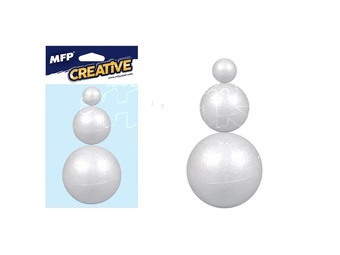 MFP Polystyrenové hladké koule sada 3ks
