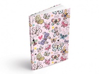 MFP Záznamová kniha linkovaná sešit tvrdé desky Motýli A6