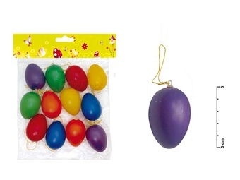Velikonoční Vajíčka plastová jednobarevná 6cm 12ks