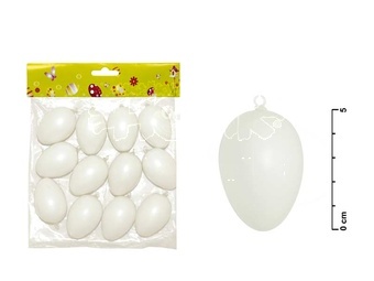 Velikonoční vajíčka plastová bílé 6cm 12ks