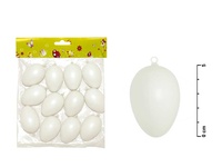 Velikonoční vajíčka plastová bílé 6cm 12ks