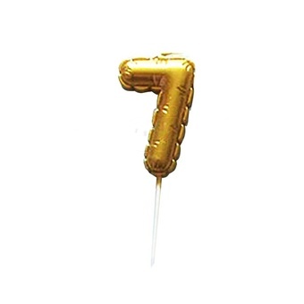 Dortová svíčka BALÓNEK "7" 3,7X5,9CM  268657 ZLATÁ