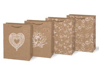 Taška MFP dárková L KRAFT mix č. 6 260x340x140