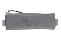 Penál etue mini s gumou na diář Sausage Dog dark gray 20x4cm