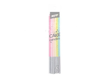 Dortové svíčky MFP 6ks 14cm duhové