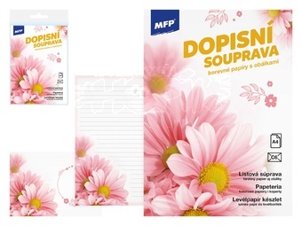 +Dopisní papír barevný LUX 5+10 (Květy)