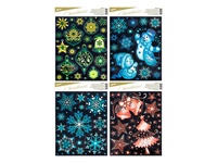 Okenní fólie vánoce glitrová 30x42cm různé druhy