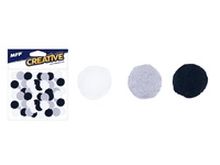 Kuličky Pompom 1,5cm/80ks B&W mix