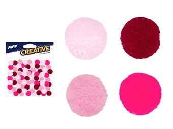 Kuličky Pompom 1cm/120ks růžový mix