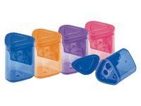 MFP Ořezávátko plastové dvojité se zásobníkem různé barvy