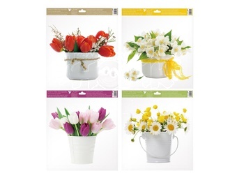 Okenní fólie 6867 květiny 30x33,5 cm