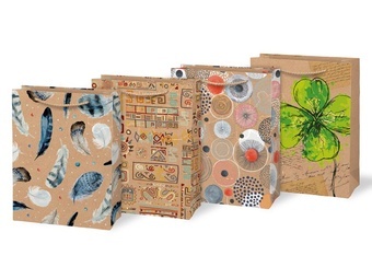 Taška MFP dárková M KRAFT mix č. 4 190x250x90