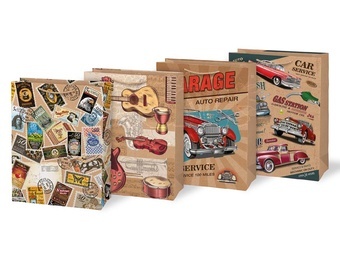 Taška MFP dárková L KRAFT mix č. 5 260x340x140